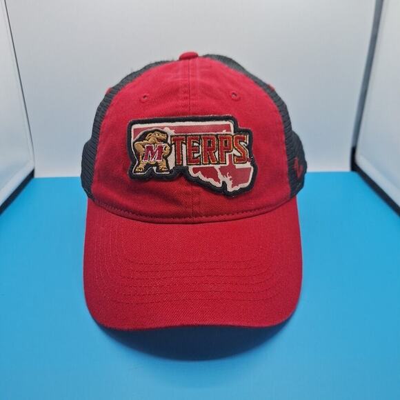 University Of Maryland Terrapins Trucker Red Black Patch Cap Hat Zephyr - Picture 1 of 7